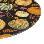 水彩カボチャ:秋のシームレスなパターン。 カッティングボード (角)