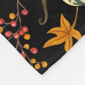 水彩カボチャ:秋のシームレスなパターン。 フリースブランケット (角)