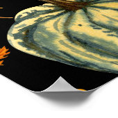 水彩カボチャ:秋のシームレスなパターン。 ポスター (角)