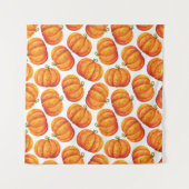 水彩カボチャ：秋の作物のパターン。 タペストリー (正面(横))