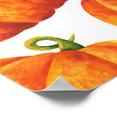 水彩カボチャ：秋の作物のパターン。 ポスター (角)