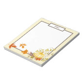 水彩カボチャ&葉ズ |秋をテーマにしたメモ帳 ノートパッド (回転)