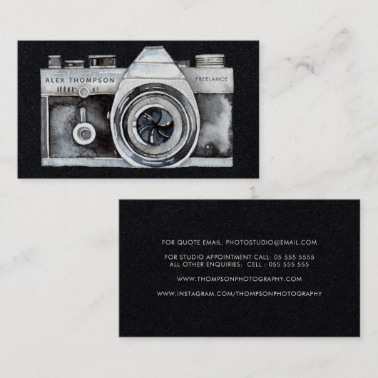 水彩カメラプロフェッショナル撮影者ブシネ 名刺 (正面/裏面)