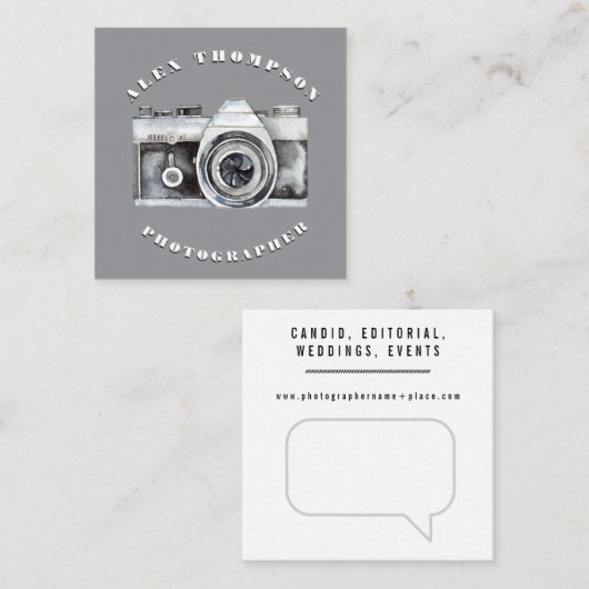 水彩カメラ撮影レンズカスタム スクエア名刺 (正面/裏面)