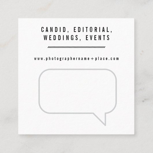 水彩カメラ撮影レンズカスタム スクエア名刺 (裏面)