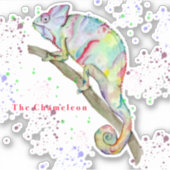 水彩カメレおもしろいオン シール (正面)