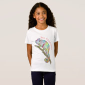 水彩カメレおもしろいオン Tシャツ (正面フル)