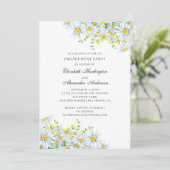 水彩カモミールの花。フラワーのエンゲージメントパーティー 招待状 (スタンド正面)