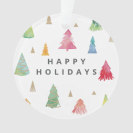 水彩カラフルクリスマスツリー オーナメント