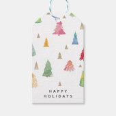 水彩カラフルクリスマスツリー ギフトタグ (正面)