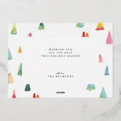 水彩カラフルクリスマスツリー 箔シーズンカード (裏面)