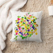 水彩カラフルツリー クッション (ブランケット)