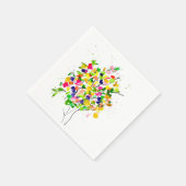 水彩カラフルツリー スタンダードカクテルナプキン (角)
