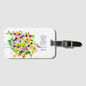 水彩カラフルツリー ラゲッジタグ (正面横)