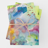 水彩カラフルテクス絵画チャの鮮やかな ラッピングペーパーシート (インサイチュ)