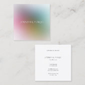 水彩カラフルテンプレートモダンシンプルデザイン スクエア名刺 (正面/裏面)