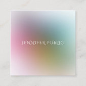 水彩カラフルテンプレートモダンシンプルデザイン スクエア名刺 (正面)