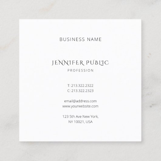 水彩カラフルテンプレートモダンシンプルデザイン スクエア名刺 (裏面)