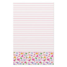 水彩カラフルハートピンクパステルライン