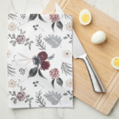 水彩カラフルバラグレ葉イ キッチンタオル (四つ折り)