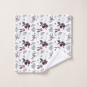 水彩カラフルバラグレ葉イ バスタオルセット (ウォッシュタオル)