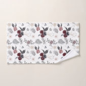 水彩カラフルバラグレ葉イ バスタオルセット (ハンドタオル)