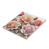 水彩カラフルバラ花 タイル (側面)