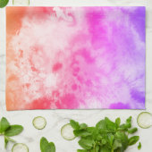 水彩カラフルピンクの染み抽象芸術アート キッチンタオル (折り畳み)