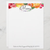 水彩カラフルフルーツパーティーメニューレターヘッド (正面/裏面)