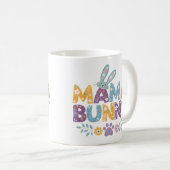 水彩カラフルフローラママバニー コーヒーマグカップ (正面右)