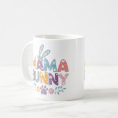 水彩カラフルフローラママバニー コーヒーマグカップ (正面左)