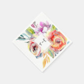 水彩カラフルフローラ名 スタンダードカクテルナプキン (角)
