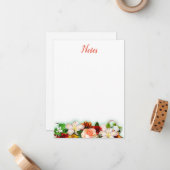 水彩カラフルフローラ書道台本 ノートカード (正面/裏面インサイチュ)