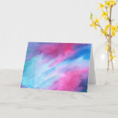 水彩カラフルブラシの背景 カード (黄色い花)