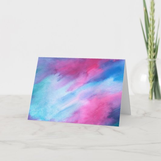 水彩カラフルブラシの背景 カード (正面)
