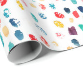 水彩カラフルブラシストロークのシームレスなパターン ラッピングペーパー (ロールコーナー)