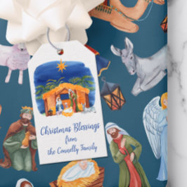 水彩カラフル出生 ギフトタグ