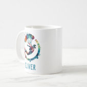 水彩カラフル天窓パーソナライズされた コーヒーマグカップ (正面左)