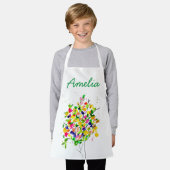 水彩カラフル抽象芸術ツリー エプロン (着用した状態)