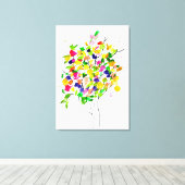 水彩カラフル抽象芸術ツリー キャンバスプリント (インサイチュ (ウッドフロア))