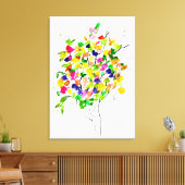 水彩カラフル抽象芸術ツリー キャンバスプリント (インサイチュ (リビング))