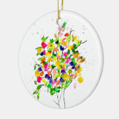 水彩カラフル抽象芸術ツリー セラミックオーナメント (左)