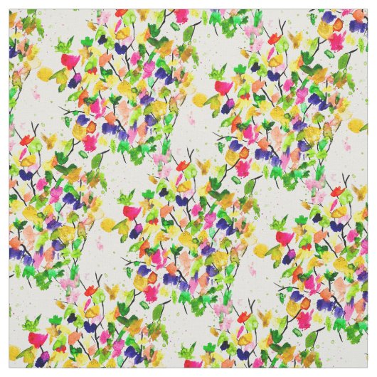 水彩カラフル抽象芸術ツリー ファブリック (見本)