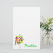 水彩カラフル抽象芸術ツリー 便箋 (スタンド正面)