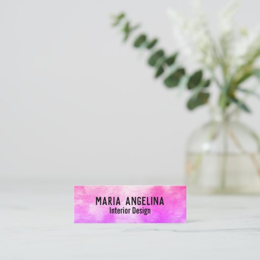 水彩カラフル抽象芸術ピンク スキニー名刺 (スタンド正面)