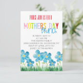 水彩カラフル母親の日用ブランチ招待状 招待状 (スタンド正面)
