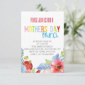 水彩カラフル母親の日用ブランチ招待状 招待状 (スタンド正面)