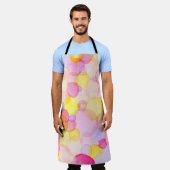 水彩カラフル水玉模様継ぎ目無し模様 エプロン (着用した状態)