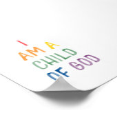 水彩カラフル私は神の子であるプリント ポスター (角)