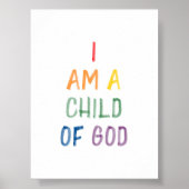 水彩カラフル私は神の子であるプリント ポスター (正面)